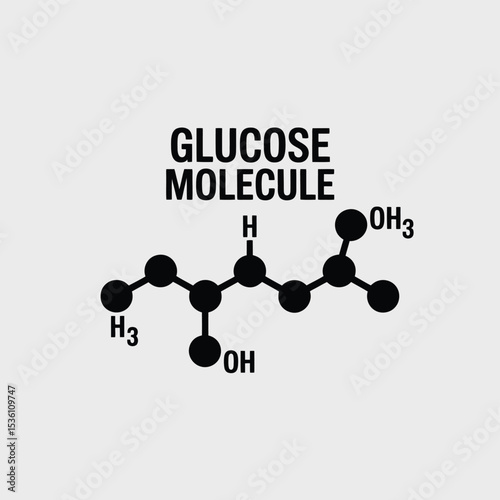 Glucose Molecule Structure Diagram for Science Education