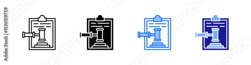 Legal Multiple Style Icon Set Vector 