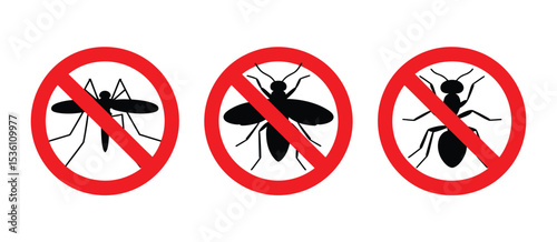 Pest Control No Insects Sign Mosquito Fly Ant