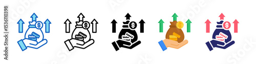 Revenue Stream Multiple Style Icon Set Collection.