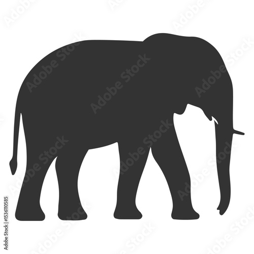elephant silhouette isolated on white