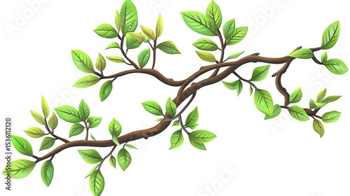An olive branch adorned with lush green leaves is beautifully isolated on a clean white background, a symbol of peace and tranquility created by generative AI. The fresh and vibrant leaves enhance the