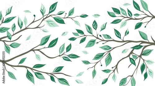 An olive branch adorned with lush green leaves is beautifully isolated on a clean white background, a symbol of peace and tranquility created by generative AI. The fresh and vibrant leaves enhance the
