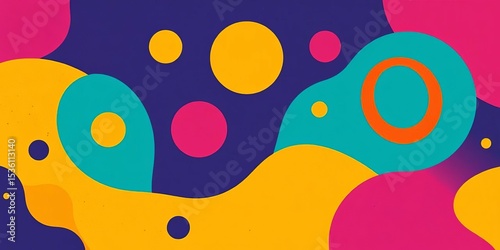 Abstract shapes, bold colors, geometric patterns, flat design,  creative,   visual