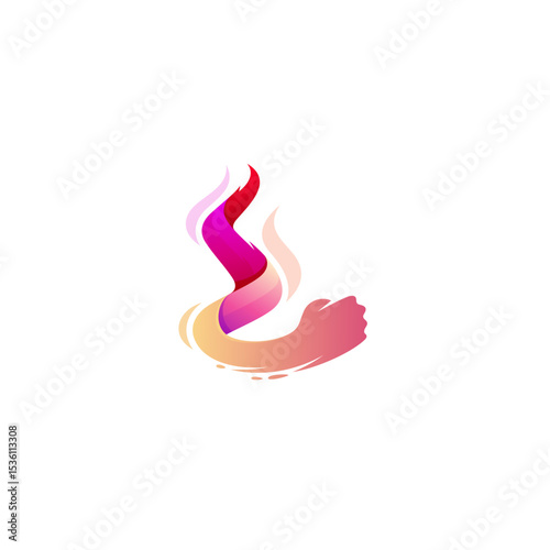logo of a clenched fist and a burning fire, burning spirit logo