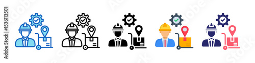 Supplier Multiple Style Icon Set Collection.