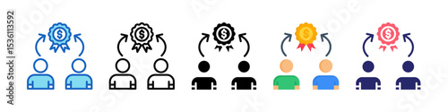 Competitor Multiple Style Icon Set Collection.