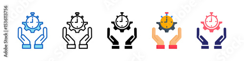 Efficiency Time Multiple Style Icon Set Collection.