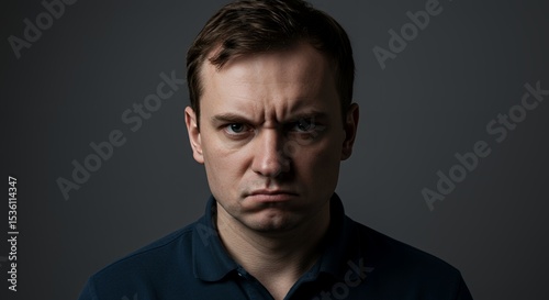 Angry Man Portrait: Intense Glowering Expression