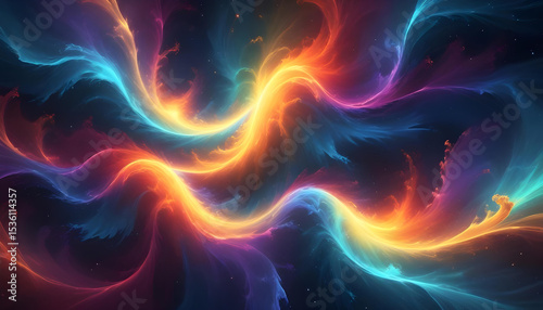 Wallpaper Mural Colorful abstract energy waves in motion. Torontodigital.ca