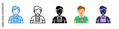 Internship Badge Multiple Style Icon Set Collection.