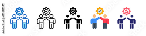 Onboarding Process Multiple Style Icon Set Collection.