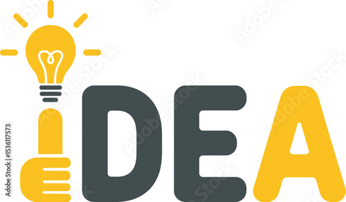 Idea generation and creative thinking concept with lightbulb inspiration for innovation and solutions editable stock vector illustration