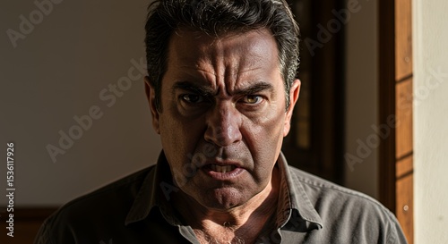 Angry Man Portrait: A Close-Up Study of Raw Emotion