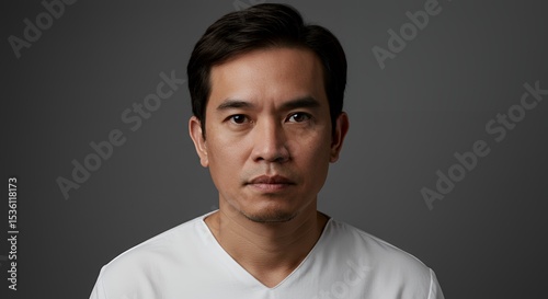 Portrait of a Serious Asian Man