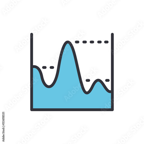 Abstract Visualization Of A Fluctuating Signal On Transparent Layer