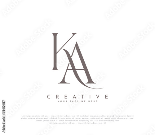 KA, AK Alphabet Letters Logo Monogram