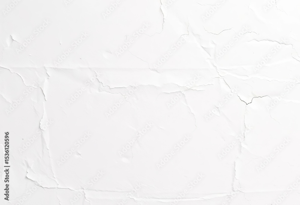Naklejka premium Rough, uneven white paper texture with visible fibers and creases, worn, element