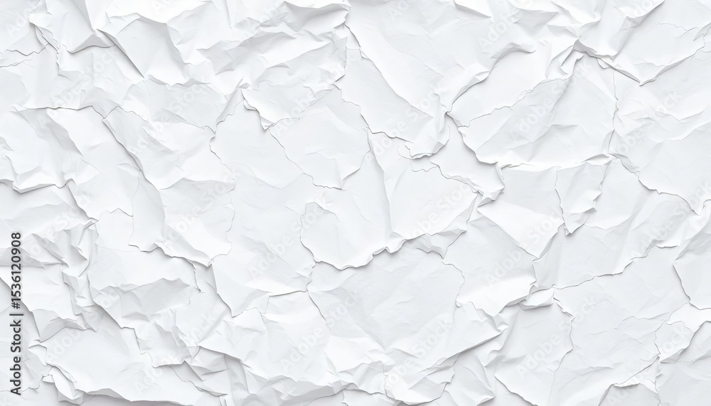 Obraz premium Seamless texture of crumpled white paper background, note, folds