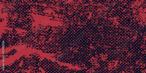 Red halftone dots blue color pattern gradient grunge texture background. Dot pop art comic sport style art