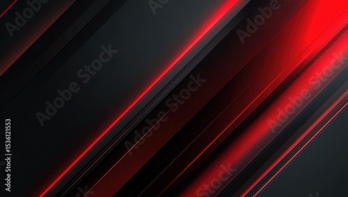 Abstract Red Lines on Dark Background, Ideal for Technology Innovation and Futuristic Digital Transformation Presentations or Modern Website Design : Generative AI