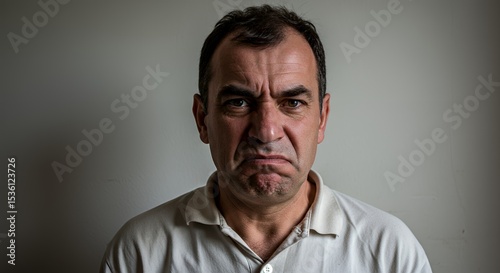Portrait of a Man Showing Displeasure