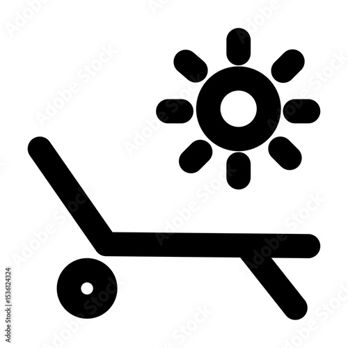 Line vector icon tanning representing travel and vacation themes. Perfect for tourism websites, booking apps. Clean SVG format, fully scalable and editable for web or print.