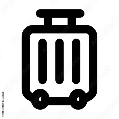Line vector icon baggage representing travel and vacation themes. Perfect for tourism websites, booking apps. Clean SVG format, fully scalable and editable for web or print.