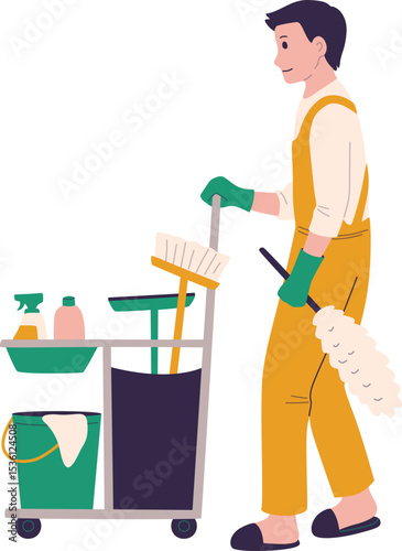 Cleaning Worker Illustration

