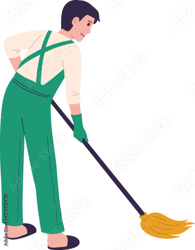 Cleaning Worker Illustration

