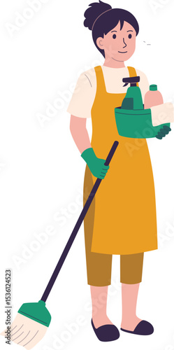 Cleaning Worker Illustration

