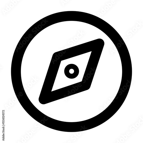 Line vector icon compass representing travel and vacation themes. Perfect for tourism websites, booking apps. Clean SVG format, fully scalable and editable for web or print.