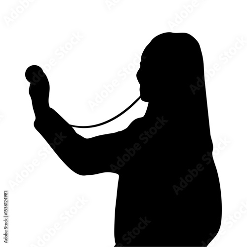Silhouette of a healthcare professional using a stethoscope
