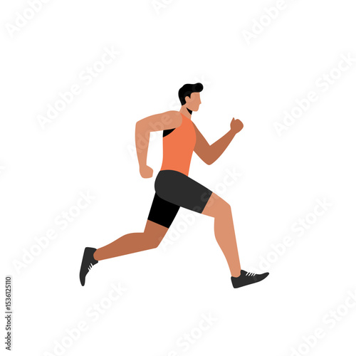 Minimalist Runner Illustration: Active Lifestyle, Healthy Living