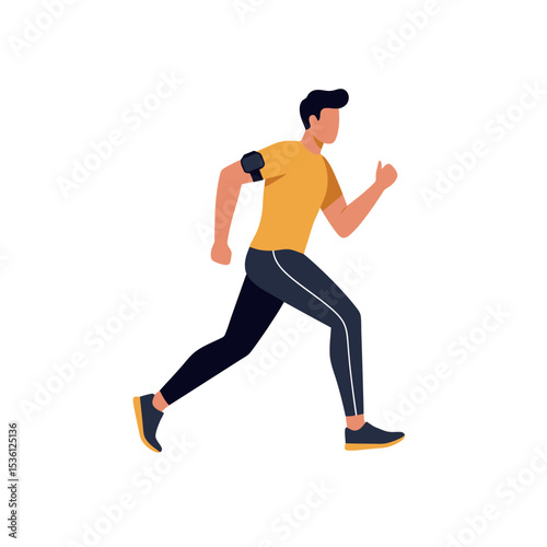 Vector Illustration of a Man Running for Fitness