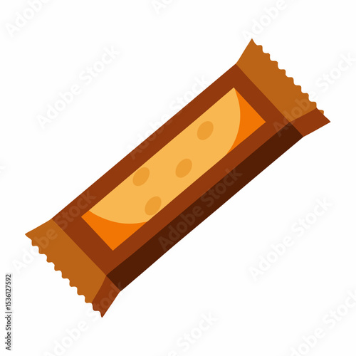 Brown Wrapper Candy Bar Isolated on White chocolate bar