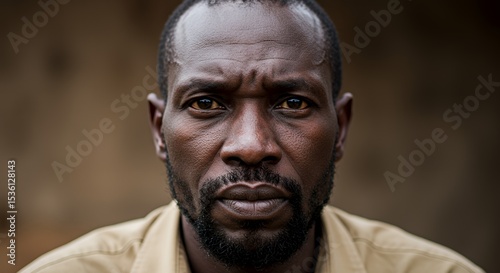 A Man's Gaze: A Portrait of Strength and Resilience