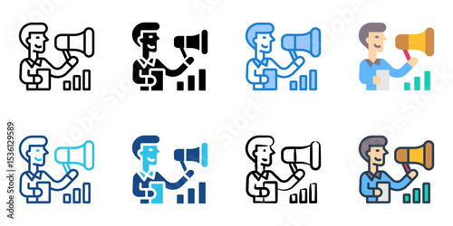 Accounting icon set multiple style collection 