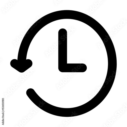 Line vector icon clock representing travel and vacation themes. Perfect for tourism websites, booking apps. Clean SVG format, fully scalable and editable for web or print.
