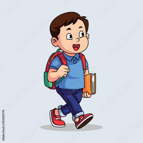 Kid’s Running Routine Going to School