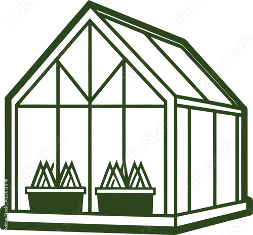 green house with a roof