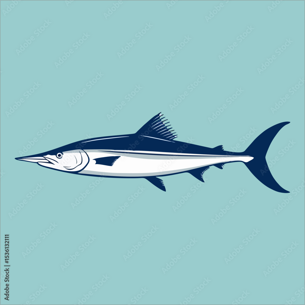 Fototapeta premium Atlantic swordfish vector