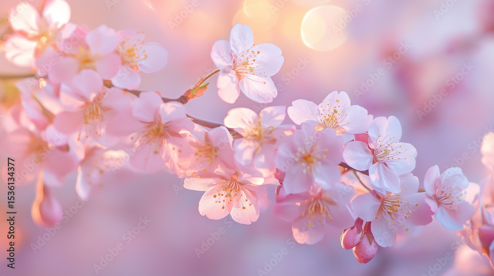 Obraz premium Blooming Cherry Blossoms in Spring Light
