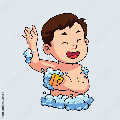 A Kid’s Daily Routine Take a Bath