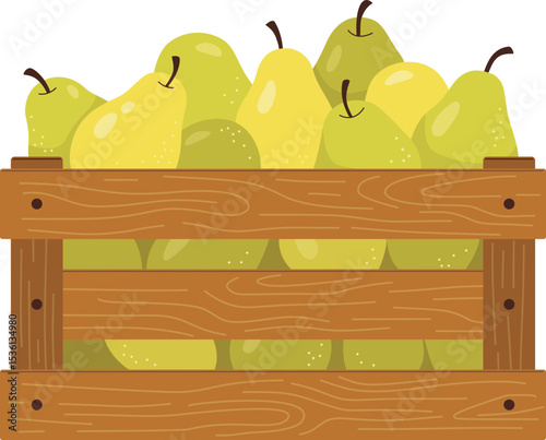 Pears in Wooden Box

