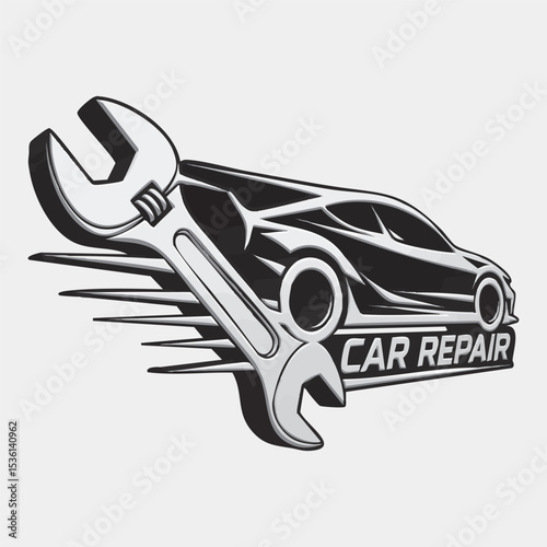 Dynamic Vector Car Repair Service Logo.