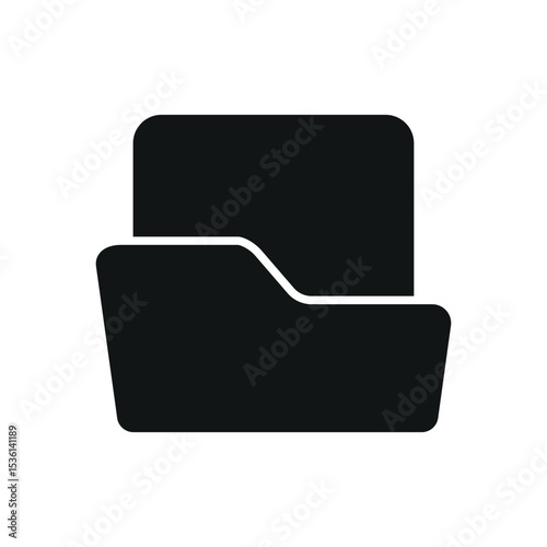 Solid file holder icon in glyph style for strong document or folder visuals.