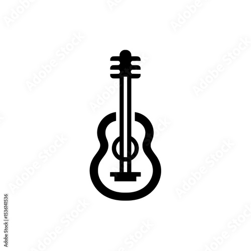 Icon of a Spanish-style guitar with visible string layout and curved body, suitable for music, entertainment, and culture visuals.