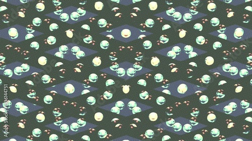 Abstract Sparkle Spheres Pattern Motion Graphic, 3D Glittering Orbs Geometric Background 4K Loop