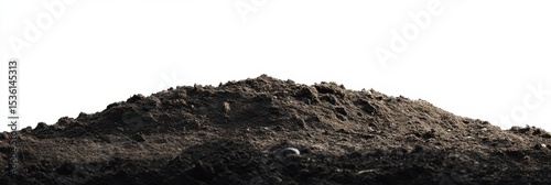 Dirt Mound. Agriculture Care: Brown Soil Pile Conservation on White Background